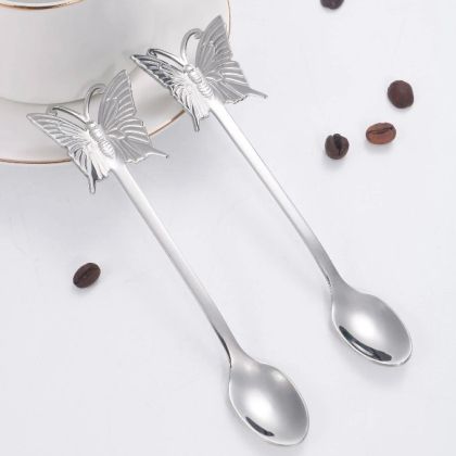 комплект 6 бр. лъжички за кафе SILVER BUTTERFLY