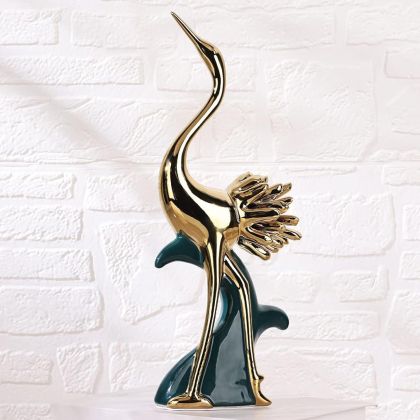 статуетка FLAMINGO GREEN & GOLD 31,5 см
