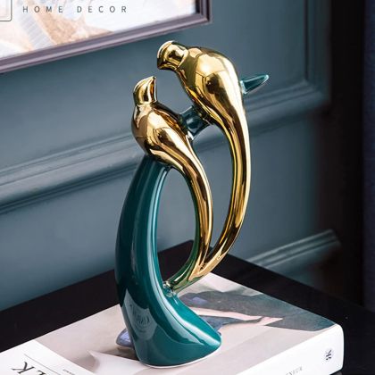 статуетка BIRD GREEN & GOLD 26 см