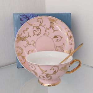 чаша, чинийка, лъжичка MAGNETIC PINK