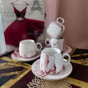 чаши за кафе 12 ч. Pink Marble