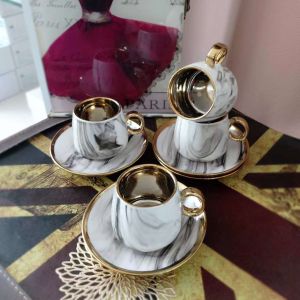 чаши за кафе 12 ч. GREY & GOLD MARBLE