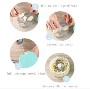 ръчен мини чопър за зеленчуци 180 мл Pink