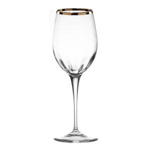 кристални чаши за вино 2 бр. MONALISA OPTIC GOLD RIM - Made in Italy