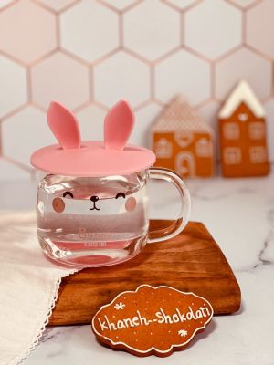 стъклена чаша с капак RABBIT