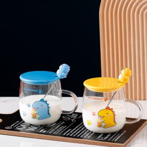 стъклена чаша с капак и лъжичка DINOSAUR