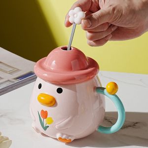 чаша с капак и лъжичка HAPPY DUCK