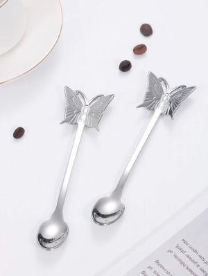 комплект 6 бр. лъжички за кафе SILVER BUTTERFLY