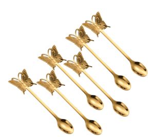 комплект 6 бр. лъжички за кафе GOLD BUTTERFLY