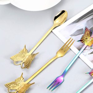 комплект 6 бр. лъжички за кафе GOLD BUTTERFLY