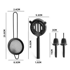 комплект за коктейли 8 части Black Matte