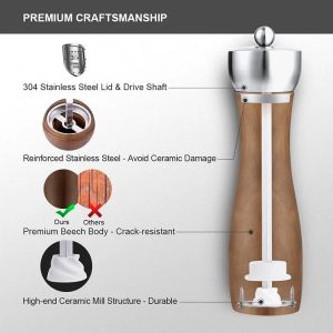 дървена мелничка с метална глава 21 и 26 см