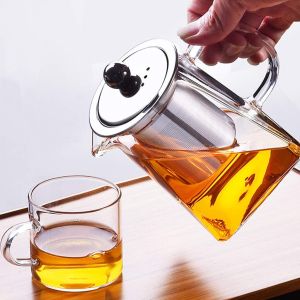 стъклена кана за чай, квадратна, 550 мл и 950 мл