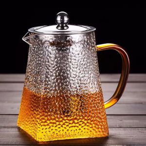 стъклена кана за чай, жълта дръжка 750 мл и 950 мл