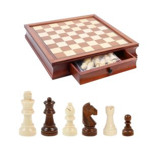 комплект луксозен шах с чекмедже и магнитни фигури MORELLO