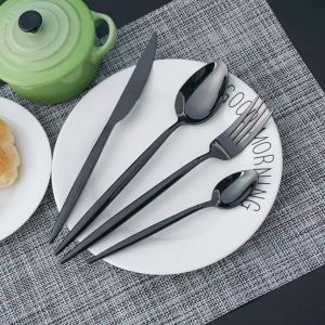 Луксозни прибори за хранене 24 ч. New Elegant Black, Morello - неръждаема стомана