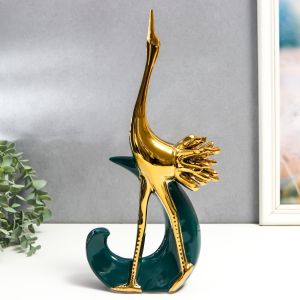 статуетка FLAMINGO GREEN & GOLD 32 см