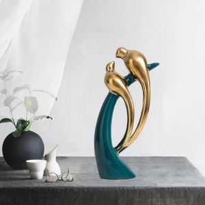 статуетка BIRD GREEN & GOLD 26 см