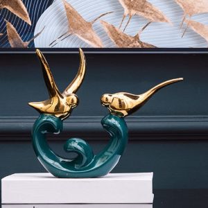 статуетка BIRD GREEN & GOLD 19 см