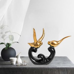 статуетка BIRD BLACK & GOLD 19 см