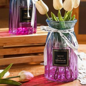 винтидж стъклена ваза 14, 17 и 23 см PURPLE RAINBOW