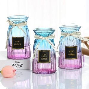 винтидж стъклена ваза 14, 17 и 23 см PURPLE RAINBOW