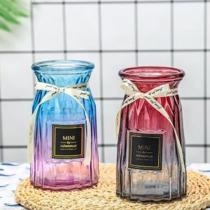 винтидж стъклена ваза 14, 17 и 23 см BORDEAUX RAINBOW