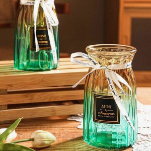 винтидж стъклена ваза 14, 17 и 23 см GREEN RAINBOW