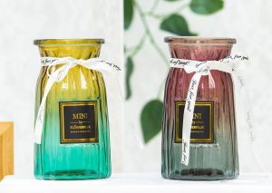 винтидж стъклена ваза 14, 17 и 23 см GREEN RAINBOW