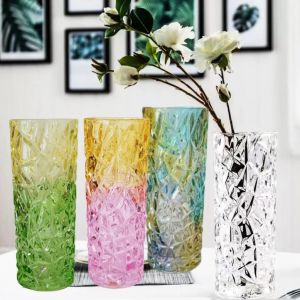 стъклена ваза цилиндър 19.5 см MULTICOLOR