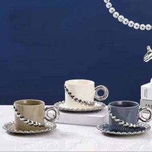 чаша с чинийка GENTLE WHITE, BLUE, BROWN