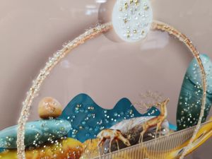 картина с рамка Два елена с рибки ART Crystal 50 х 70 см