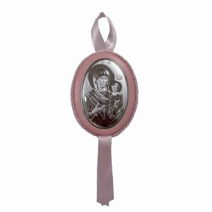 икона за момиче 12 x 9 см Св. Богородица и Младенеца със сребърно покритие