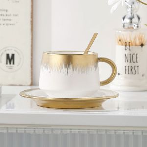 чаша, чинийка, лъжичка FADE BLACK & WHITE