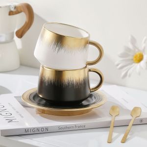 чаша, чинийка, лъжичка FADE BLACK & WHITE