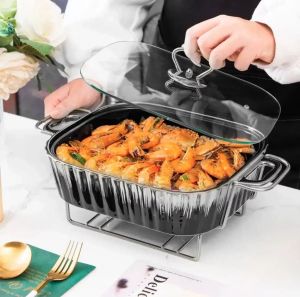 съд за печене и топло сервиране Black & Silver 34,5 и 38 см - керамика