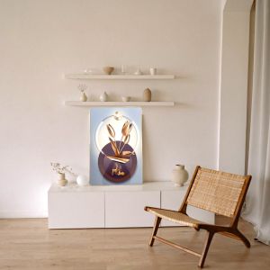 картина с рамка Златни лалета с елен ART HD 40 х 60 см