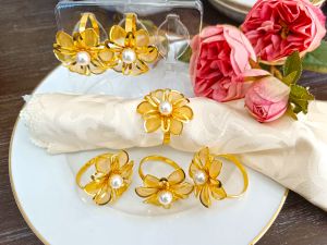 пръстени за салфеки 6 бр. GOLD FLOWER