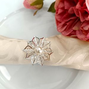 пръстени за салфеки 6 бр. SILVER FLOWER