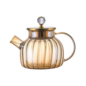Стъклен чайник с цедка за топли и студени напитки Press Art 1000 мл, боросиликатно стъкло 