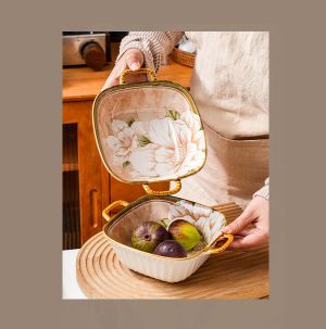 дълбока квадратна купа с дръжки 20.2 см CAMELLIA