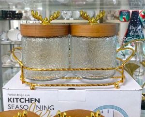 комплект 2 бр. буркани с поставка и Еленски рога