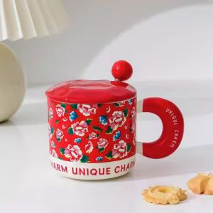 Мъг с капак и лъжичка Roses