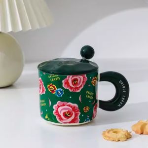 Мъг с капак и лъжичка Roses