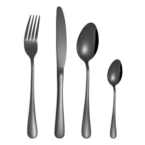 Прибори за хранене 24 ч. Classic Black, Morello - неръждаема стомана