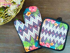 кухненска ръкавица с ръкохватка розово цвете Български Виж всички