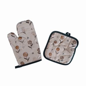 кухненска ръкавица с ръкохватка кафяво лале