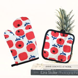 кухненска ръкавица с ръкохватка червен мак