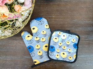 кухненска ръкавица с ръкохватка жълт мак