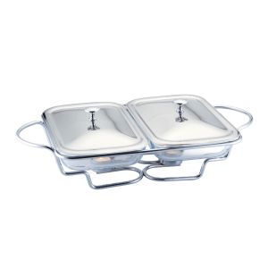 правоъгълен съд за топло сервиране 2 х 1.5 л Morello Inox